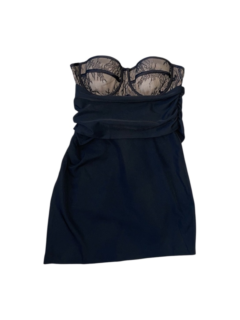 Steele Strapless Bustier Mini Dress Black Nude‎ Lace Women’s Small NWT